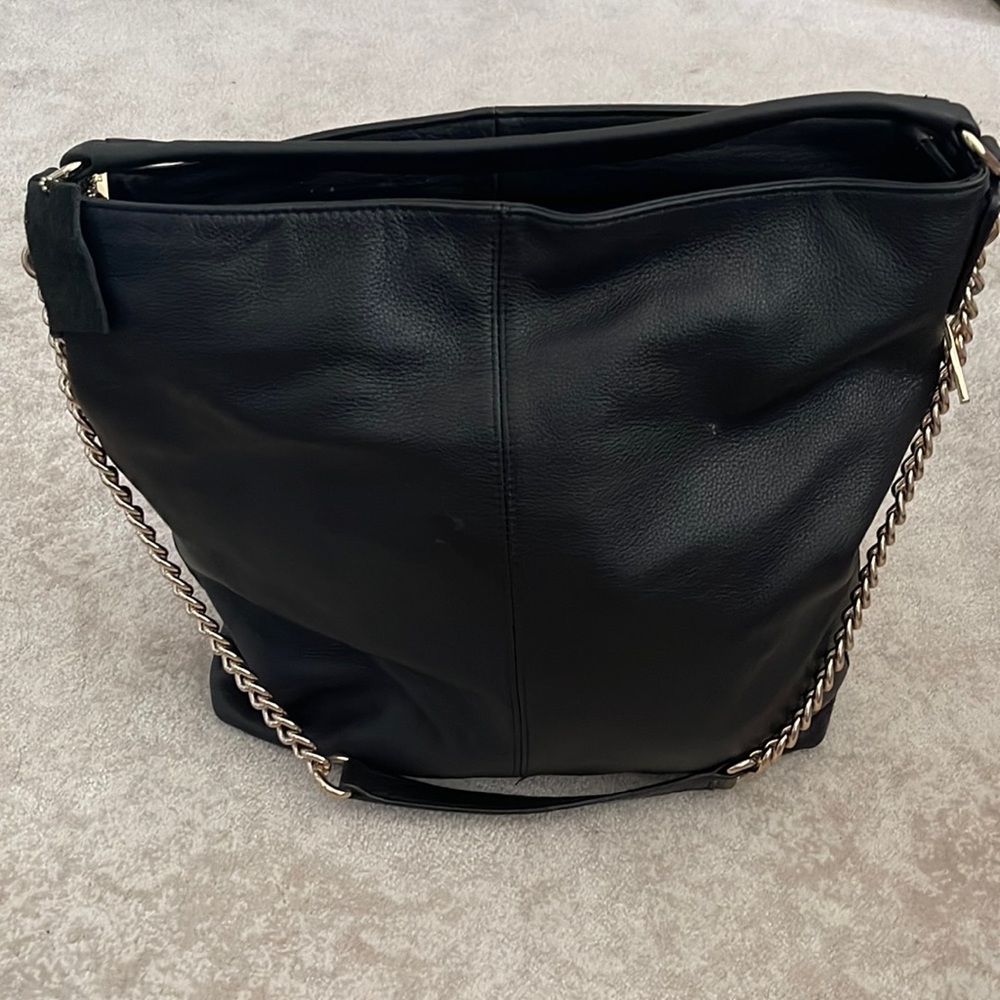 Danier Leather - Bucket Bag with Leather Handle and Chain Strap